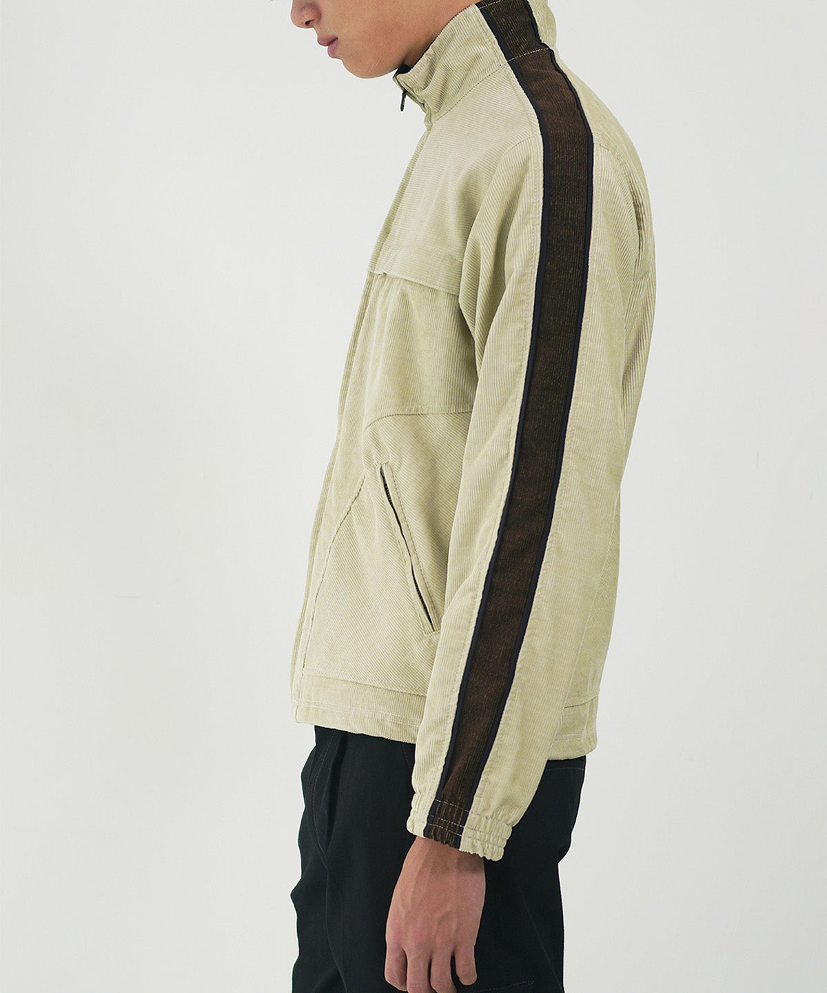 Washed corduroy track jacket