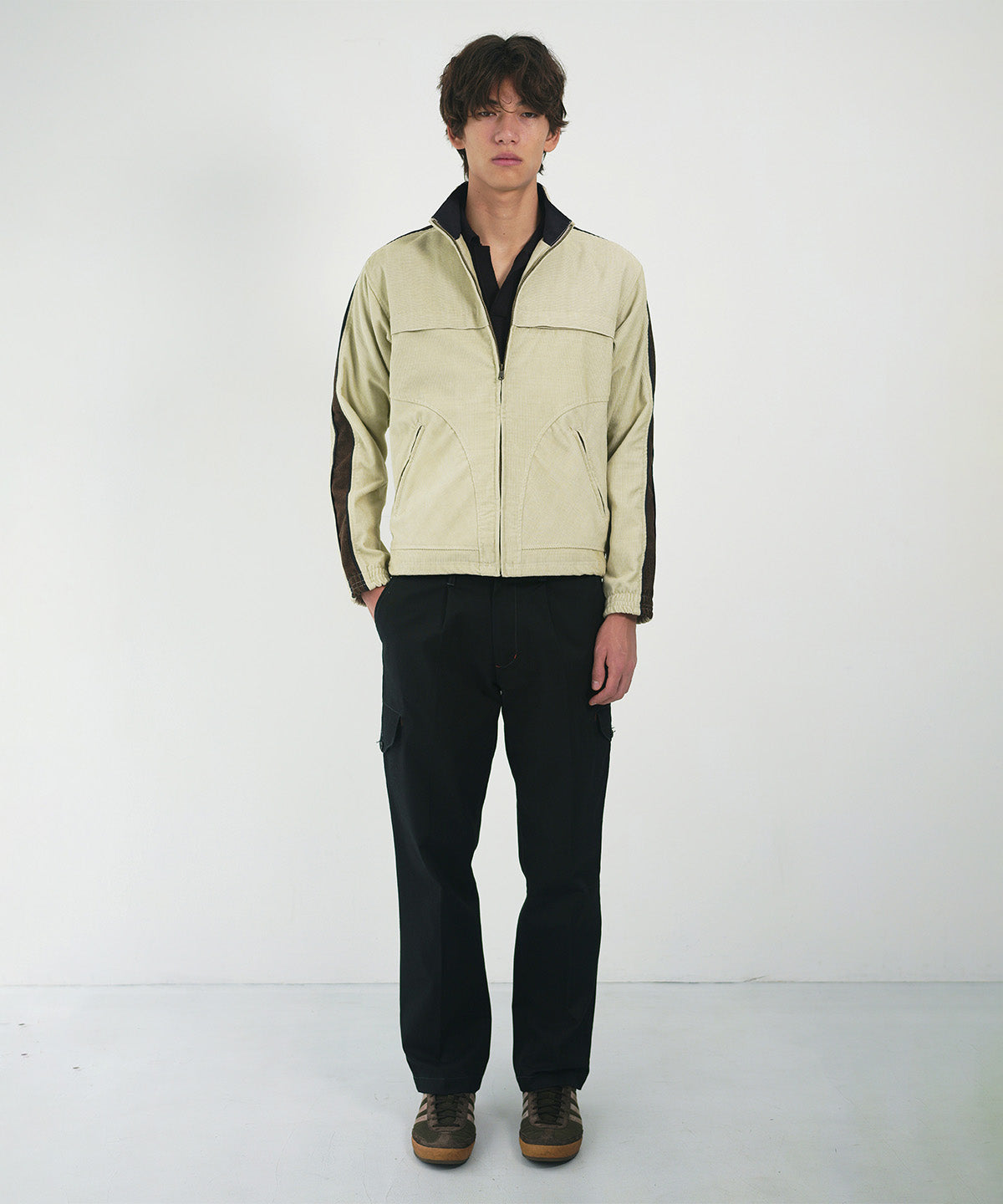 Washed corduroy track jacket