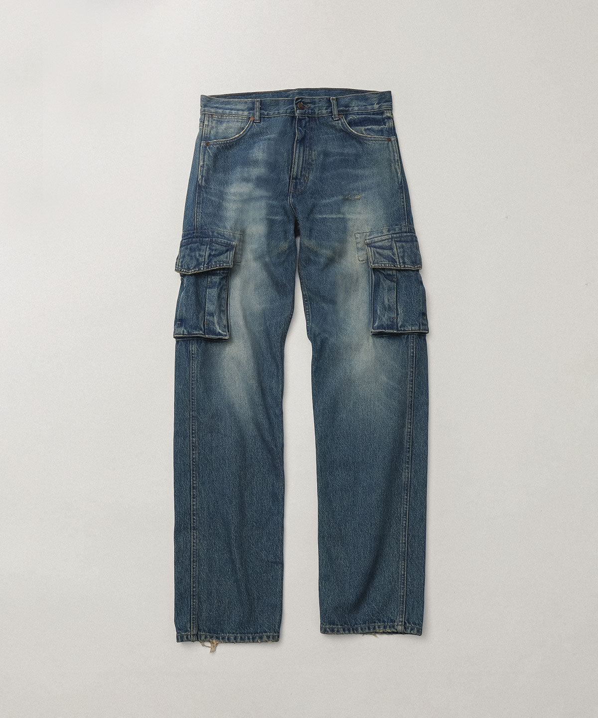 Denim cargo trousers