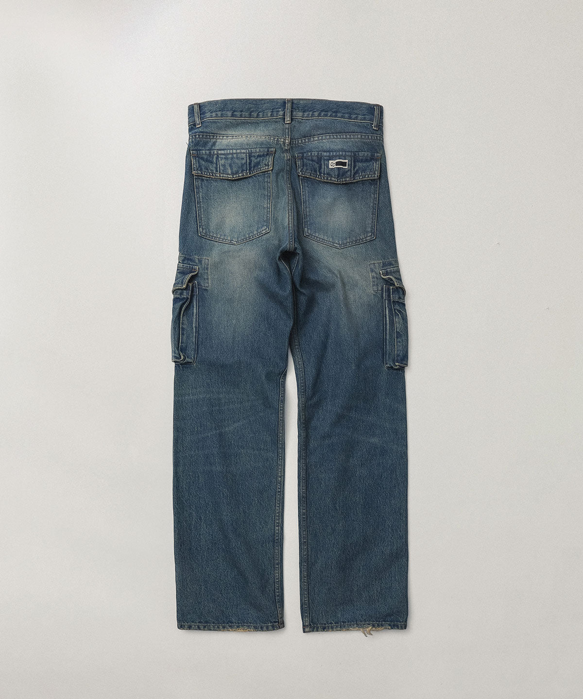 Denim cargo trousers